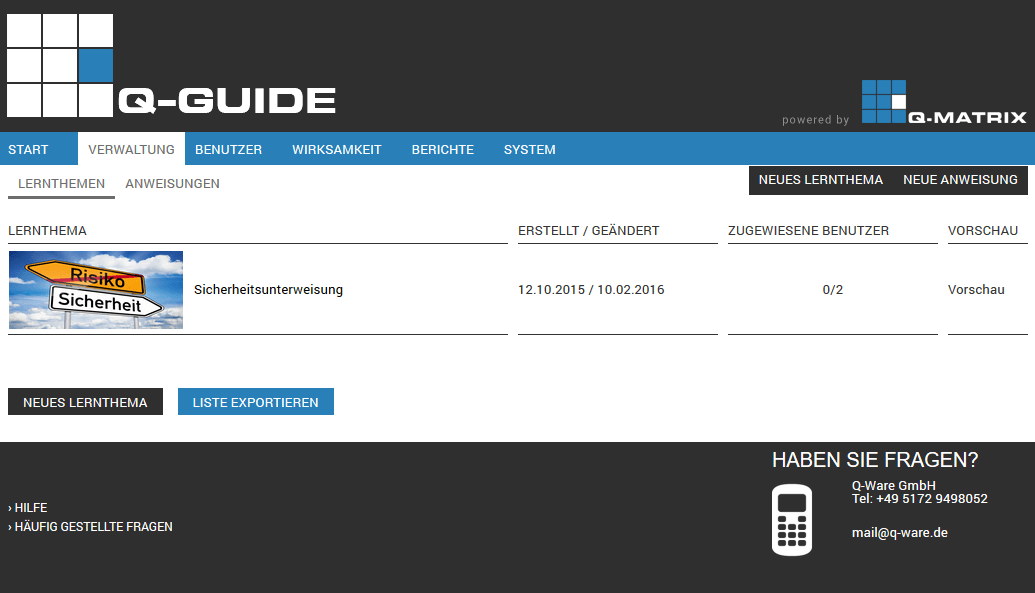 Admin - Verwaltung