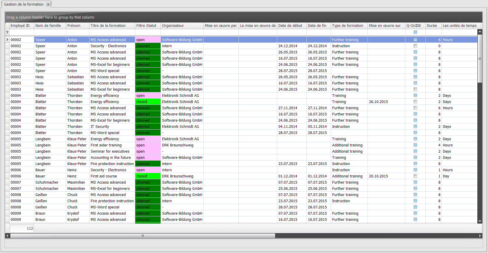 Gestion formation